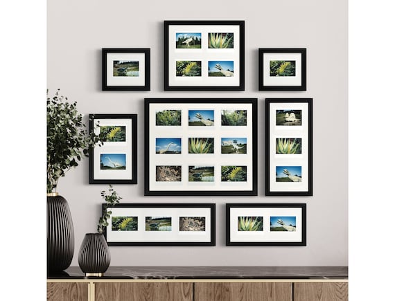 フォトフレーム Photo frame Instax WIDE Picture Frame (black/white) for 1, 2, 3, 4, or 9