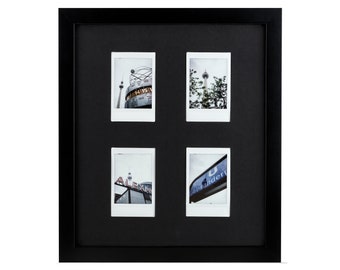 Picture frame for 4x Fuji INSTAX MINI (with museum glass and passepartout)