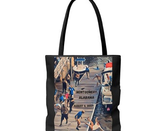Montgomery Alabama Tote Bag (AOP) Carry on Bag Alabamabrawl August 5 2023 Gifted Shopping Bag Bingo Bag Grocery Bags Boat Fight Keepsake