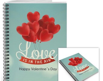 Happy Valentine's Day Gift, Love Is In The Air, Spiral Notebook, Gifts For Her, Girlfriend Gift, Valentine Notebook