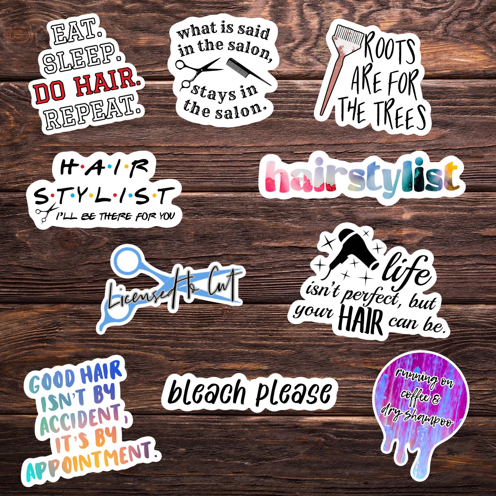 Hair Salon Joke Hair Pieces Hair Stylist Sticker Pack Hair Salon Stickers Funny  Salon Quotes Funny, image size:2048x2048