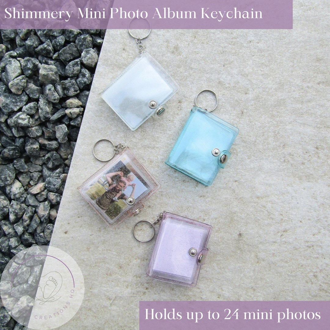 Mini Photo Album Keychain, 4x4 Photo Book Keyring, Personal Photo Parenthood Gift, Instax Mini
