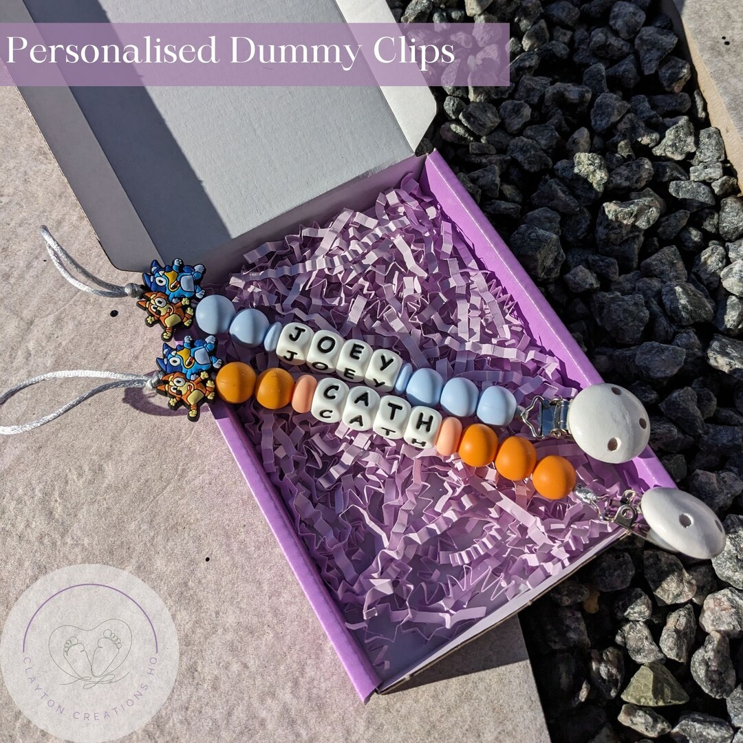 Bluey Dummy Clip Personalised MAM Pacifier Clip With Name Etsy