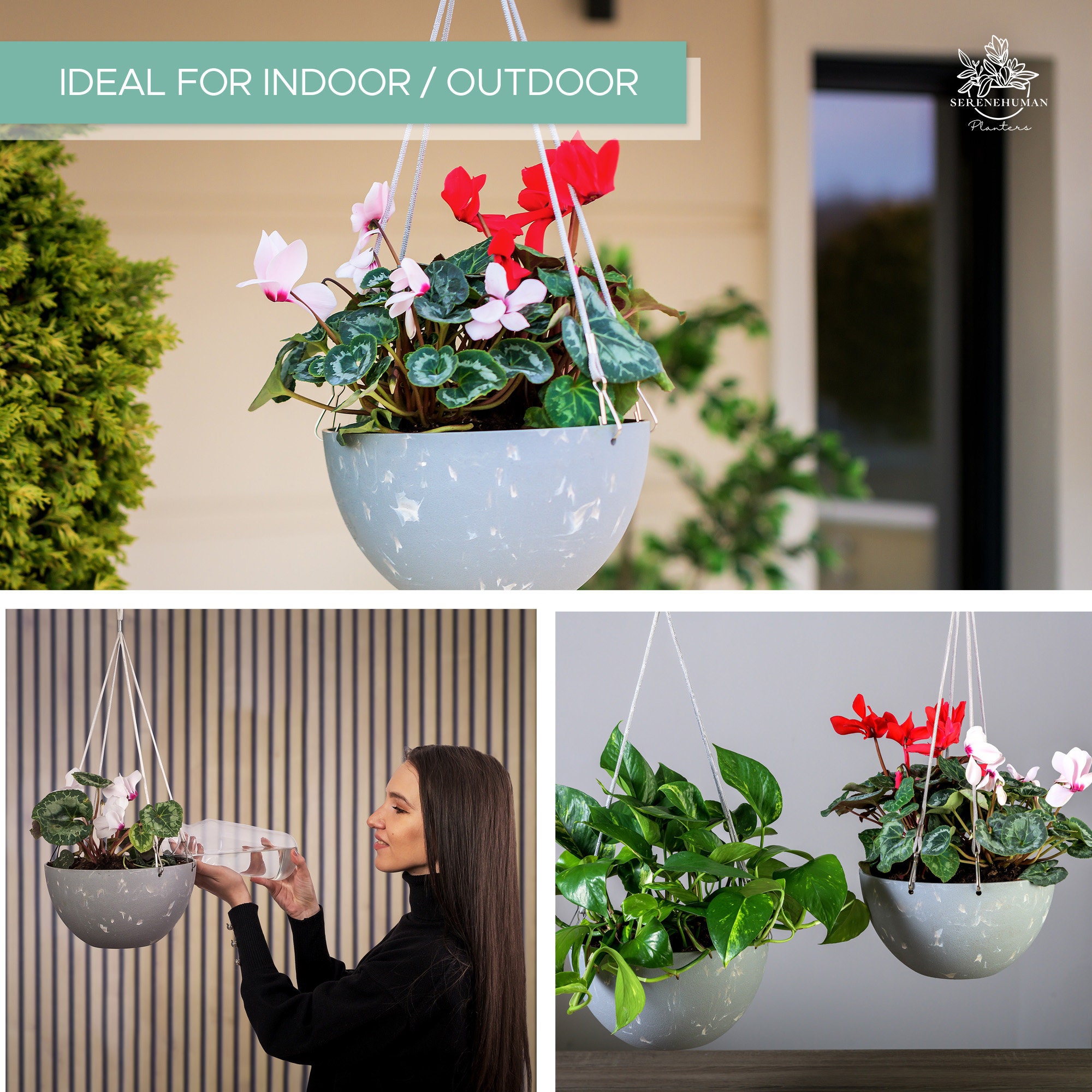 Modern Self Watering Hanging Planter With Pot for Indoor & Etsy