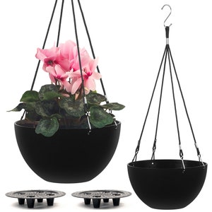 Modern Self Watering Hanging Planter with Pot for Indoor & Outdoor (10" Inch Set of 2) | Modern Rope by Serene Human