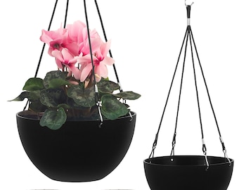 Modern Self Watering Hanging Planter with Pot for Indoor & Outdoor (10" Inch Set of 2) | Modern Rope by Serene Human