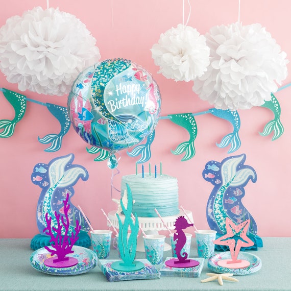 Felt Table Decoration, Birthday Party Decor, Mermaid Party