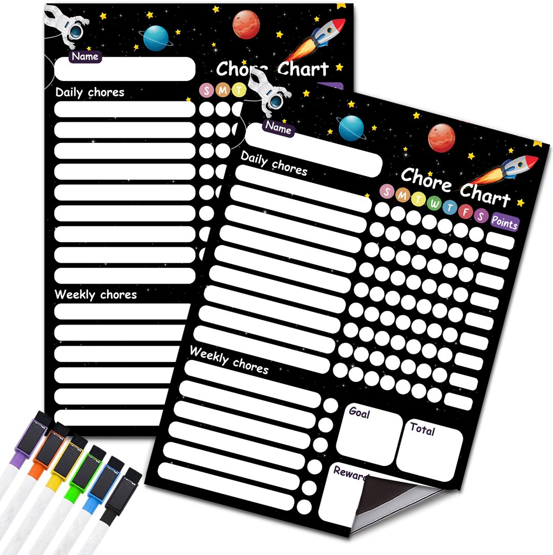 Nsaano Chore Chart for Kids, Dry Erase Chore Chart 8.5x12 Behavior Responsibility Chore Board