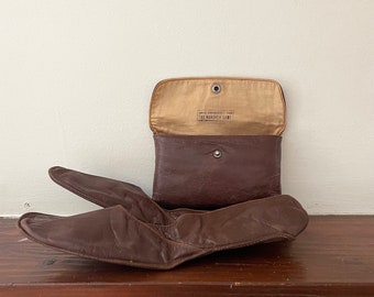 Vintage travel slippers with carrying case, leather? Vintage house slippers, Folding sippers with case