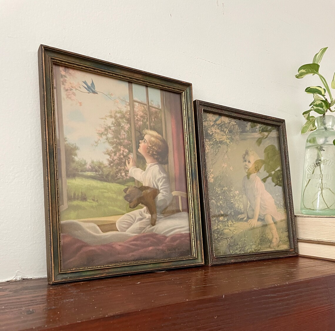 Vintage Framed Prints Adelaide Hiebel Bluebird Print Zula Etsy