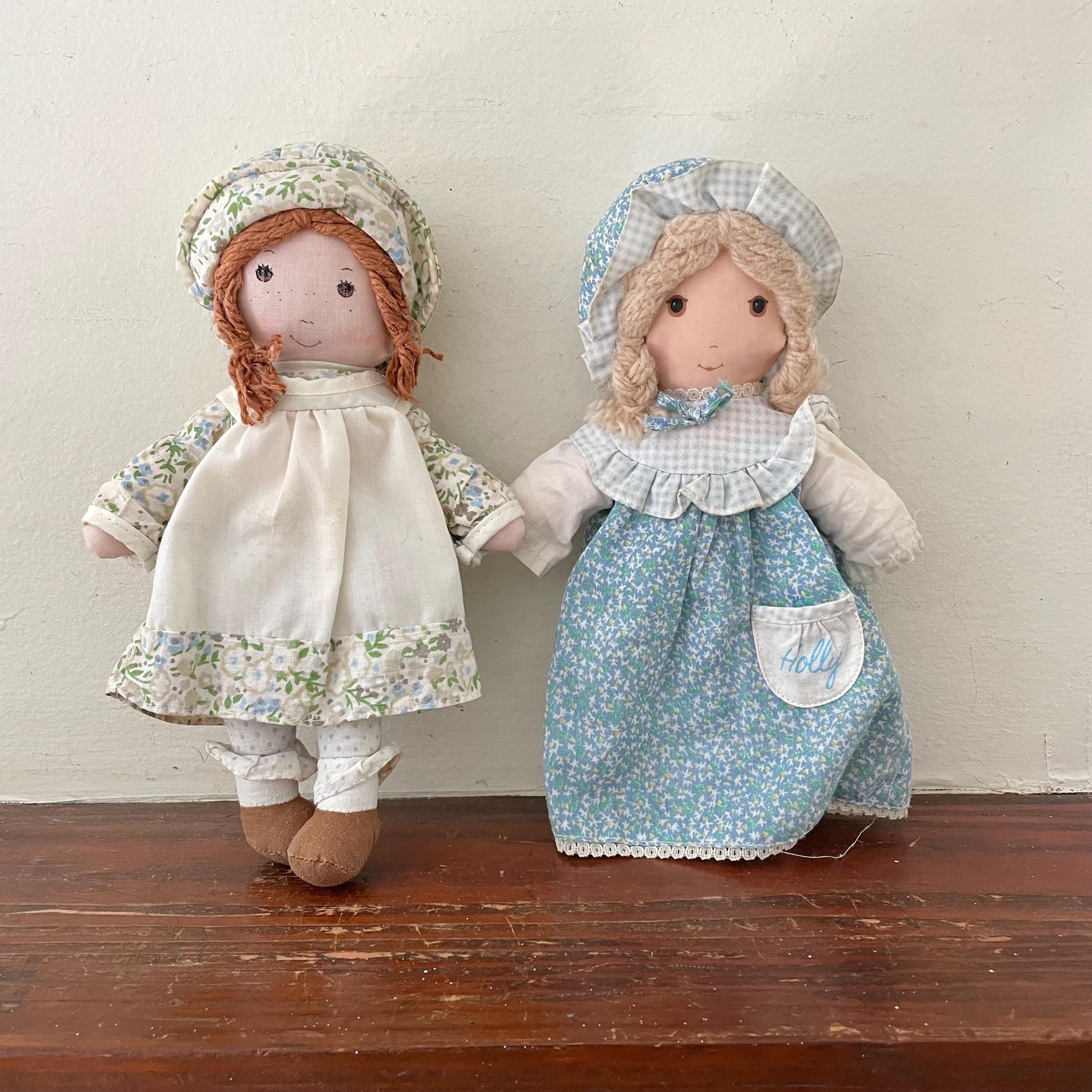 Vintage Holly Hobbie Rag Dolls Set: Dream Along Holly & Original