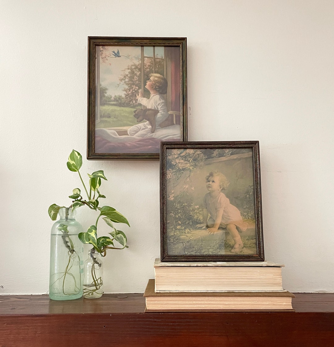 Vintage Framed Prints, Adelaide Hiebel Bluebird Print, Zula Kenyon