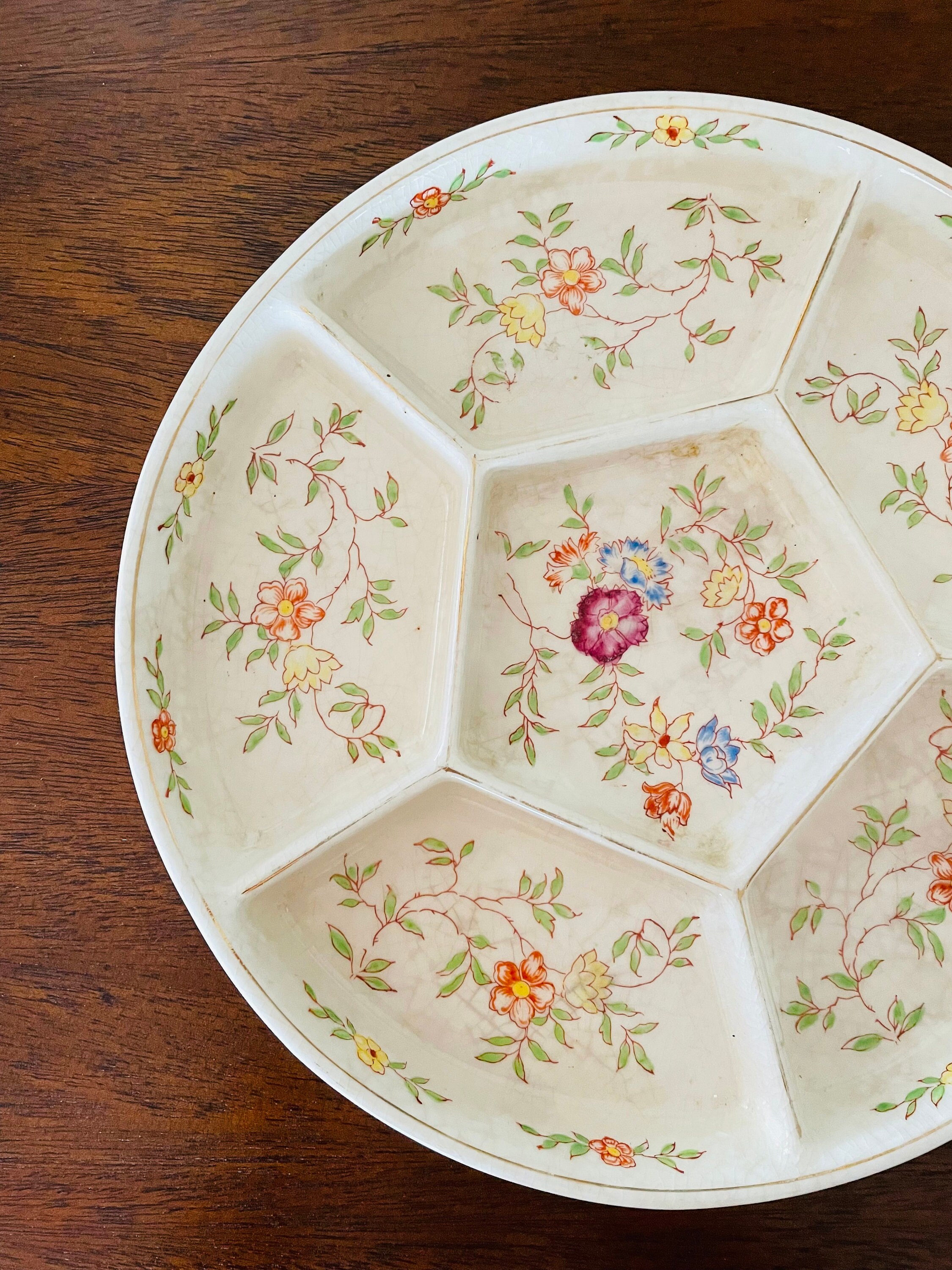 Vintage Cottagecore Ceramic Vanity Tray for Jewelry, Vintage Vanity