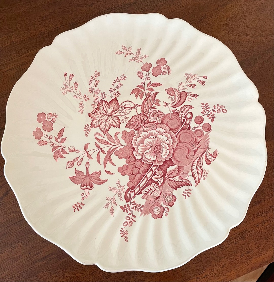 Vintage Royal Doulton Kirkwood Serving Platter Large Red China Very