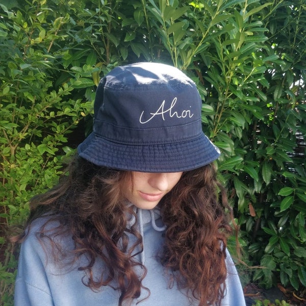 Trendiger Fischerhut Bucket Hat Anglerhut Ahoi navy