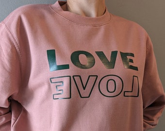 Pullover, Crewneck, Sweatshirt, Love, rosa, dusty pink