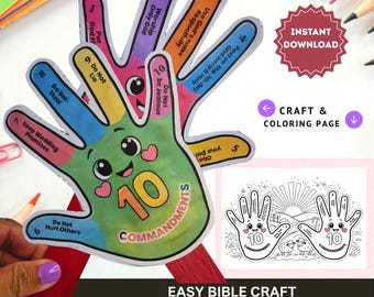 10 Commandments Bible Craft Fan | Sunday School Moses Activity (Digital Download)