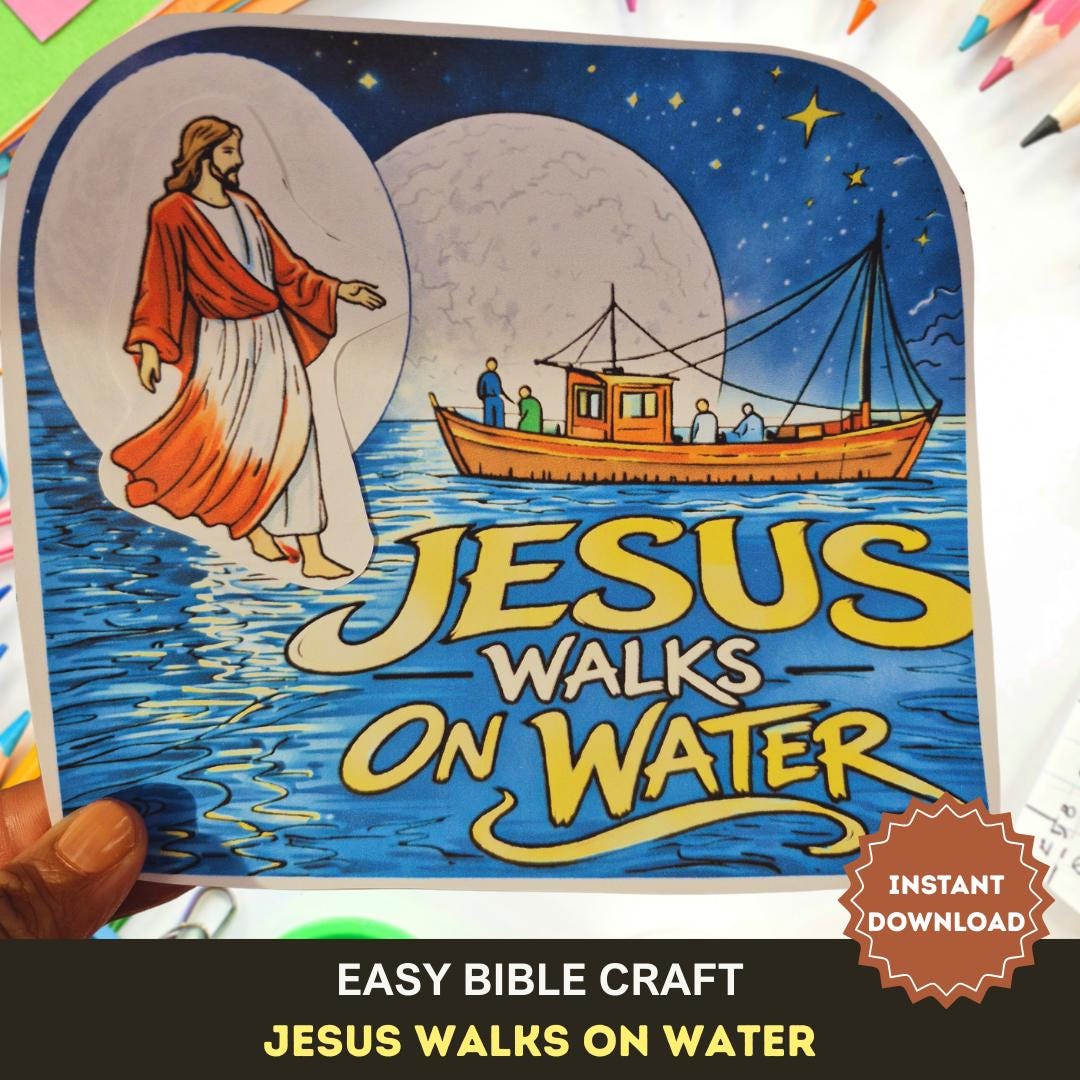 Jesus Walks on Water Bible Craft, Sunday School Activity, Kids ...