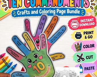 10 Commandments Bible Craft Fan | Sunday School Moses Activity (Digital Download)