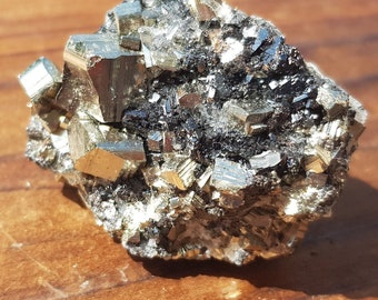 Pyrite crystal, pyrite cube in matrix, crystal decor, Bulgarian minerals, sphalerite  galena crystal, energy crystal, pyrite specimen, gift