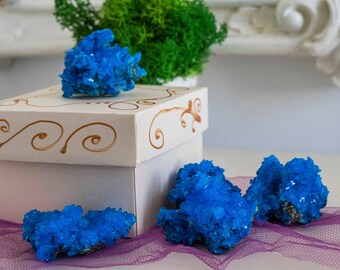 Celestial Blue Bliss: Chalcanthite Crystal - Mesmerizing Gemstone for Collection and Healing, blue crystal, Radiant Azure Beauty, Gift box