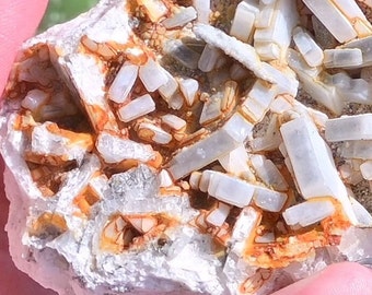 Iron Oxide Baryte with Calcite Mineral Specimen: Unique Geological Treasure from Zlatograd Erma River, 128g, 3 In, 7 c