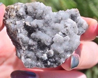Espécimen de calcedonia, Calcedonia búlgara, galena: calcedonia brillante, calcedonia brillante, Belleza Natural, Regalos Únicos, mineral búlgaro