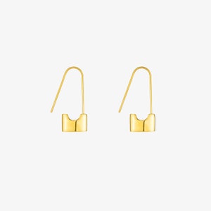 18K Gold Lock Earrings