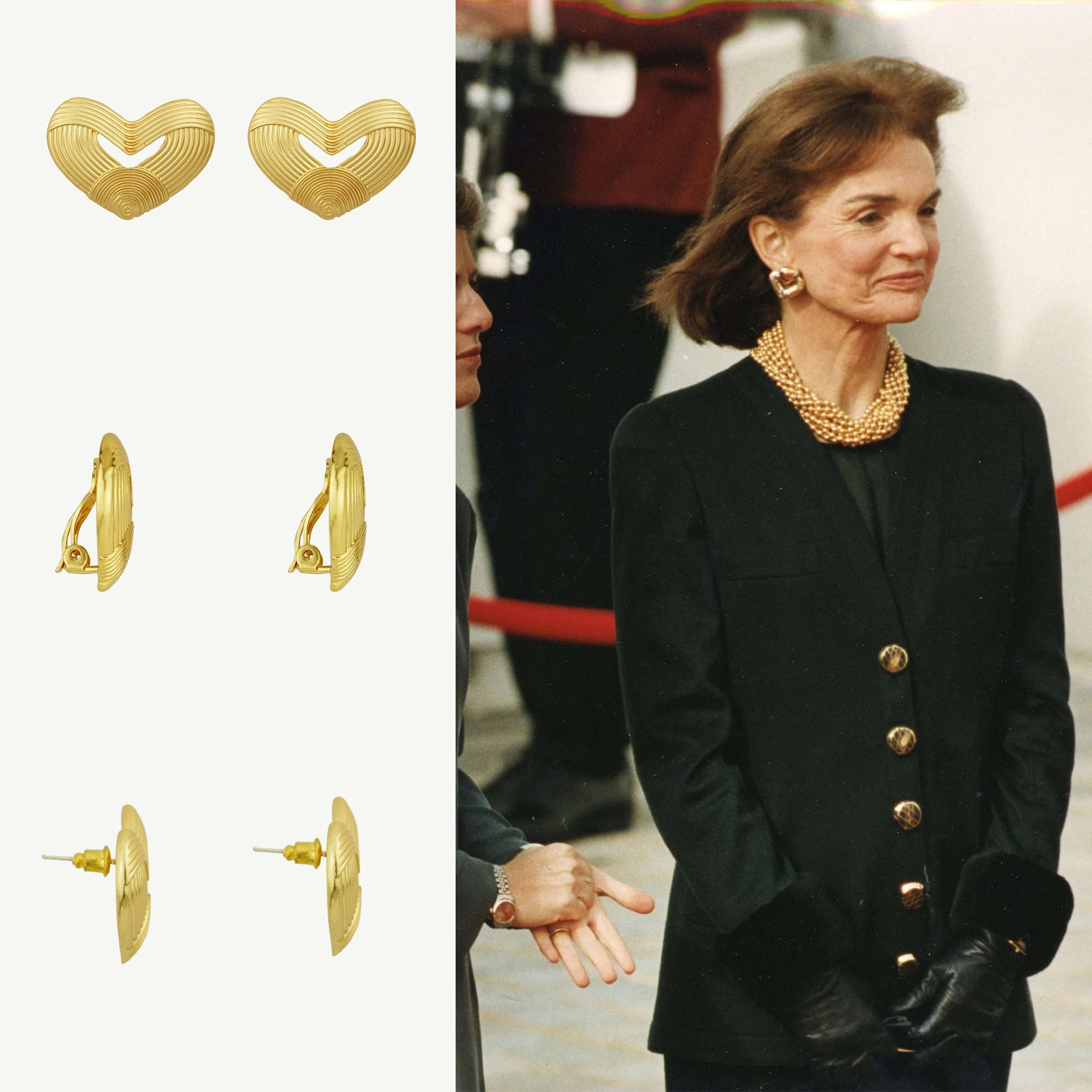 Jacqueline Lee Kennedy Onassis inspired statement clip on earrings