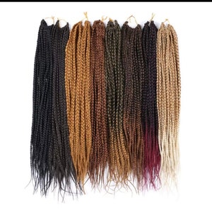 Crochet large Box Braids long  Hair Extension Full Head 132 Strands