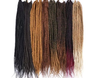 Crochet box braids extension  ( full head ) Crochet Boho Box Braids with Human Hair Curls Bulk Hair  main image 4