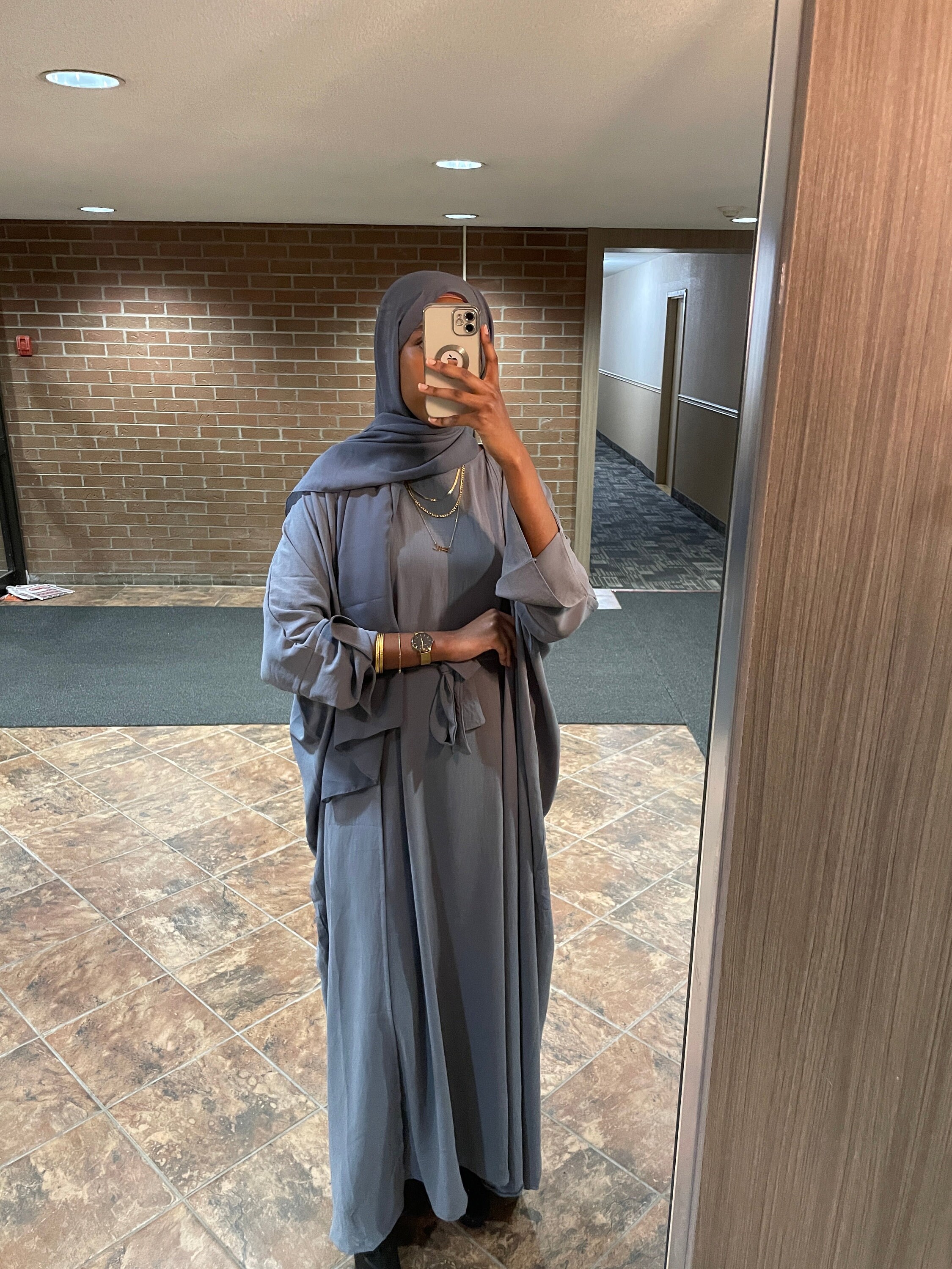 Blue Linen abayah