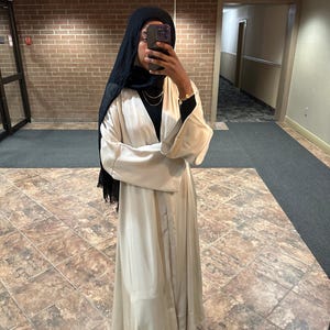 Princess Heavy Satin Abaya with Magnet Button Up