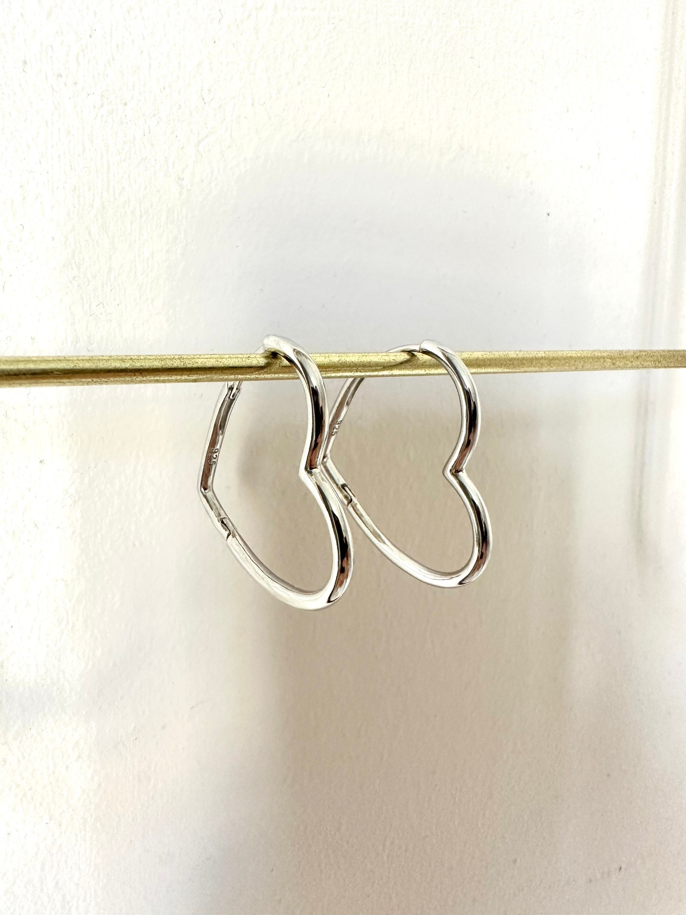Sterling Silver Heart Earring, Minimalist Earrings, Heart