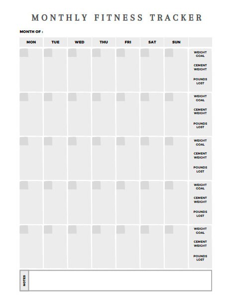 Fitness Workout Tracker Printable Digital Download PDF | Exercise Log ...