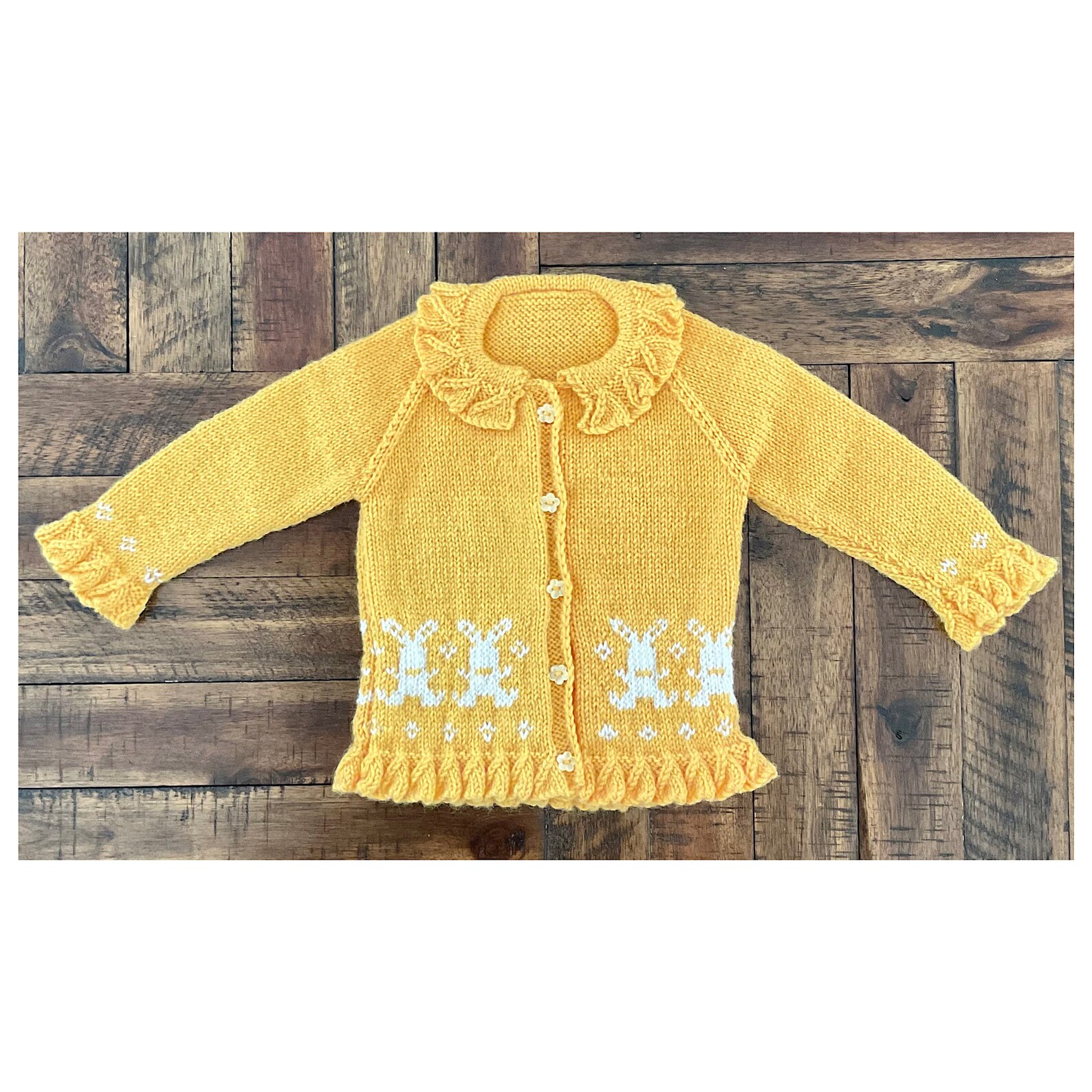 Baby Girl Cardigan With Rabbit Pattern for Age 9 12 Months. Etsy UK