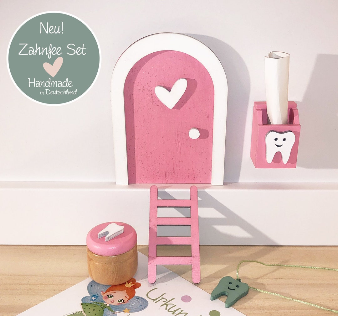 Tooth fairy door set milk tooth tooth box personalized letter etsy