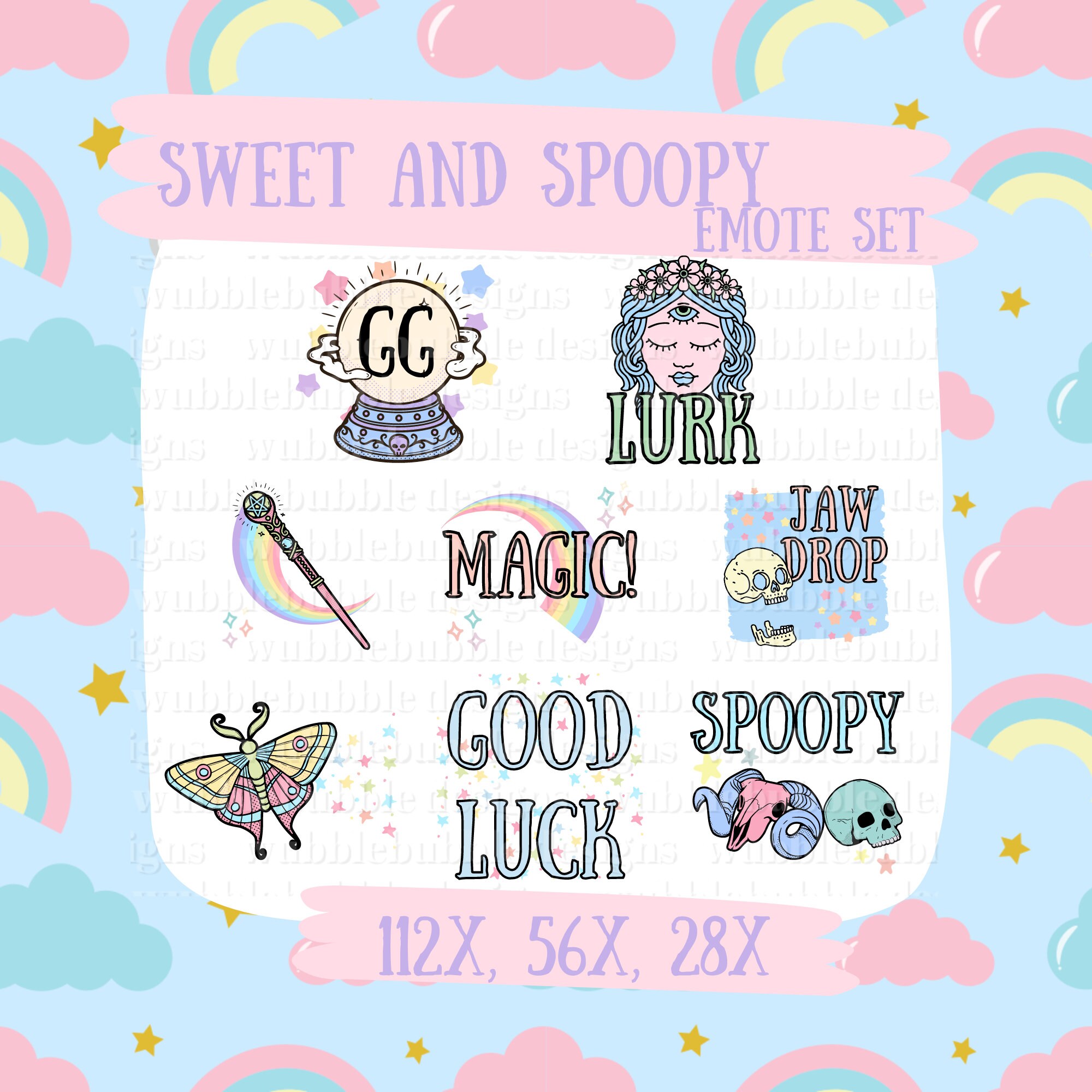 Pastel Goth Emotes Sweet and Spoopy Set Etsy