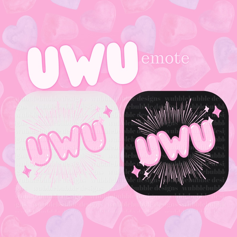 UWU Emote Kawaii Baby Pink Cute Uwu Uwu Uwu Etsy