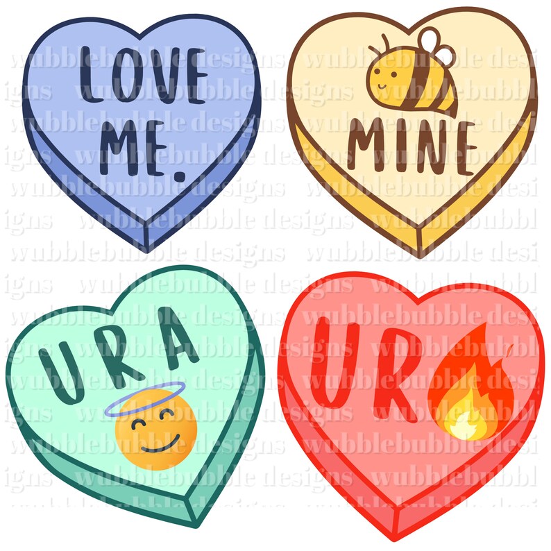 CANDY HEARTS EMOTES - Etsy