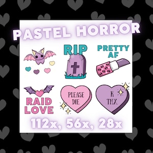 Kawaii Horror Emotes! Emote Pack of Six! Pastel Goth Emotes