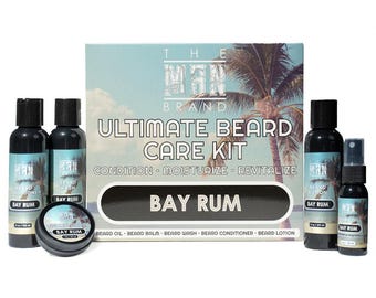 Bay Rum Ultimate Beard Kit - Bay Rum beard oil, beard wash, beard conditioner, beard balm, and beard lotion