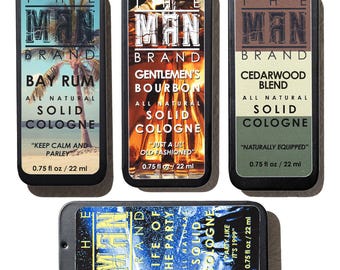 The Wolfpack Solid Cologne Sample Set - Pack of 4 - Vintage Slide Tin - 0.75 Ounce Each