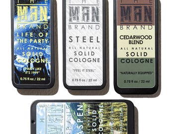 The Fellowship Solid Cologne Sample Set - Pack of 4 - Vintage Slide Tin - 0.75 Ounce Each
