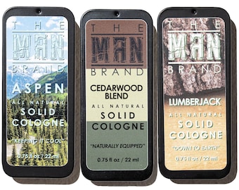 The Forest Solid Cologne Sample Set - Pack of 3 - Vintage Slide Tin - 0.75 Ounce Each