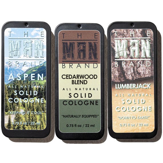 The Forest Solid Cologne Sample Set - Pack of 3 - Vintage Slide Tin - 0.75 Ounce Each