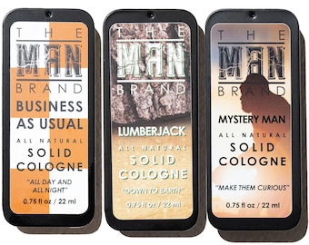 The Triad Solid Cologne Sample Set - Pack of 3 - Vintage Slide Tin - 0.75 Ounce Each