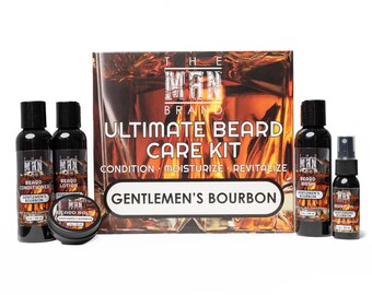 Gentlemen's Bourbon Ultimate Beard Kit - Gentlemen's Bourbon beard oil, beard wash, beard conditioner, beard balm, and beard lotion