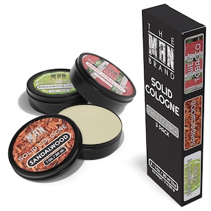 Solid Cologne Men&#39;s Cologne Sample Set, Sweet Tobacco, Citrus Bergamot, and Sandalwood Men&#39;s Fragrance (1 Ounce - Pack of 3)