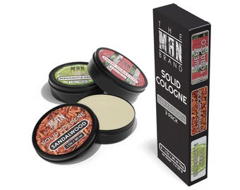 Solid Cologne Men's Cologne Sample Set, Sweet Tobacco, Citrus Bergamot, and Sandalwood Men's Fragrance (1 Ounce - Pack of 3)